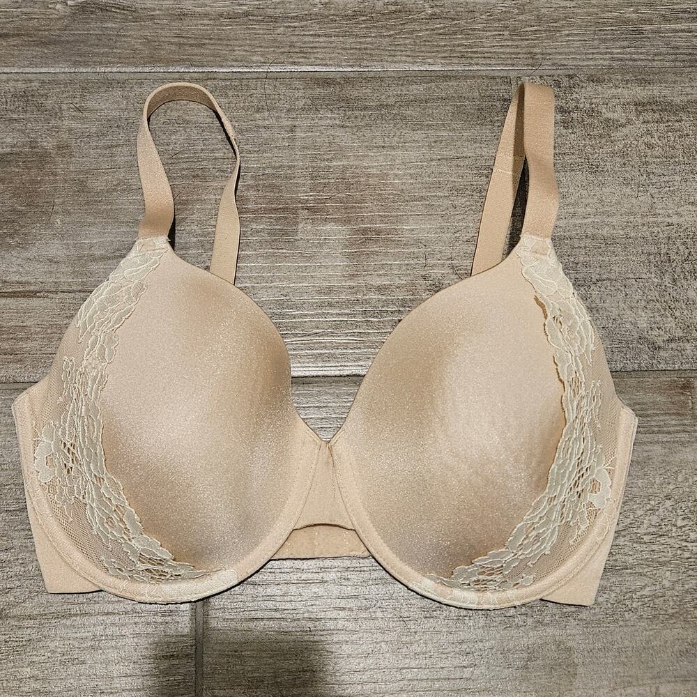 Wacoal Opulence Contour Bra Women’s 32DDD Beige Lace‎ Trim Underwire Intimates